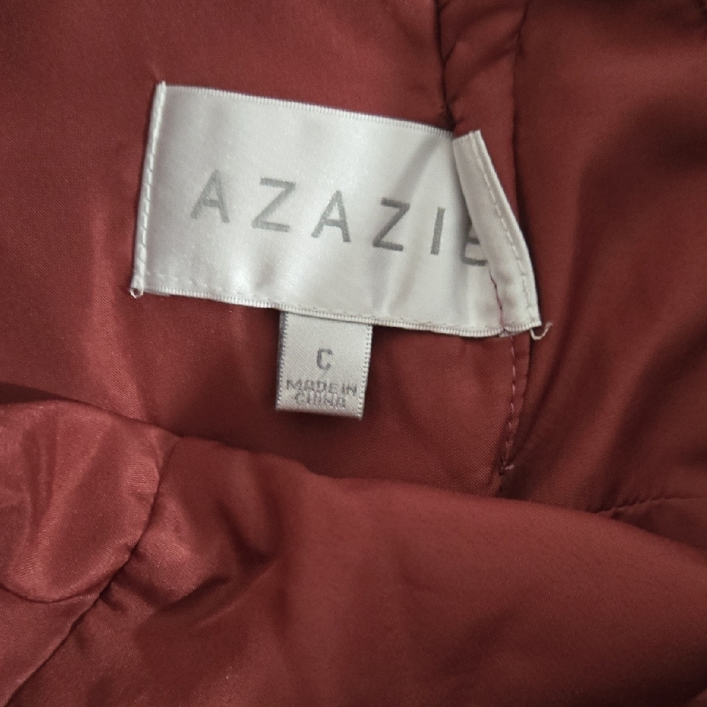 Azazie Rylee Mauve A-Line Pleated Chiffon Dress - Picture 6 of 8